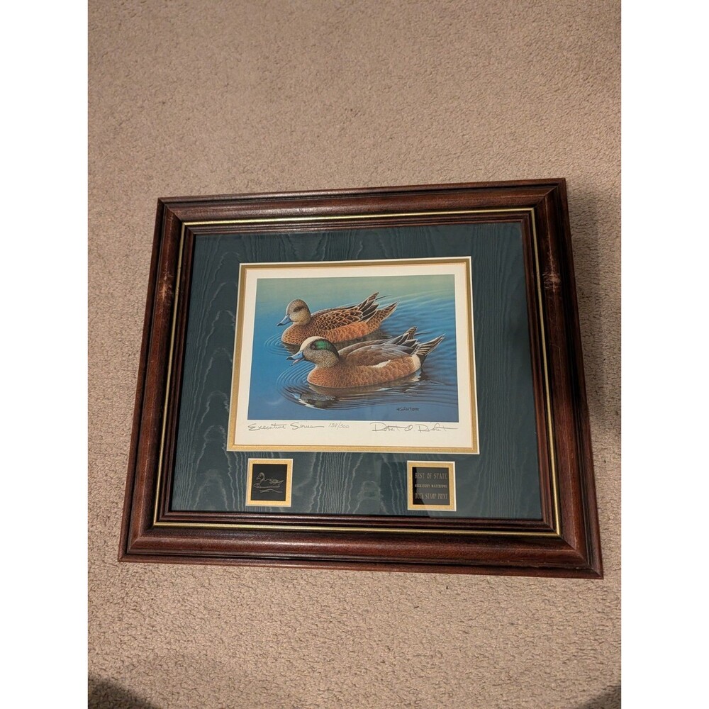 1982 California Migratory Waterfowl Duck Stamp Print American wigeon Robert R.